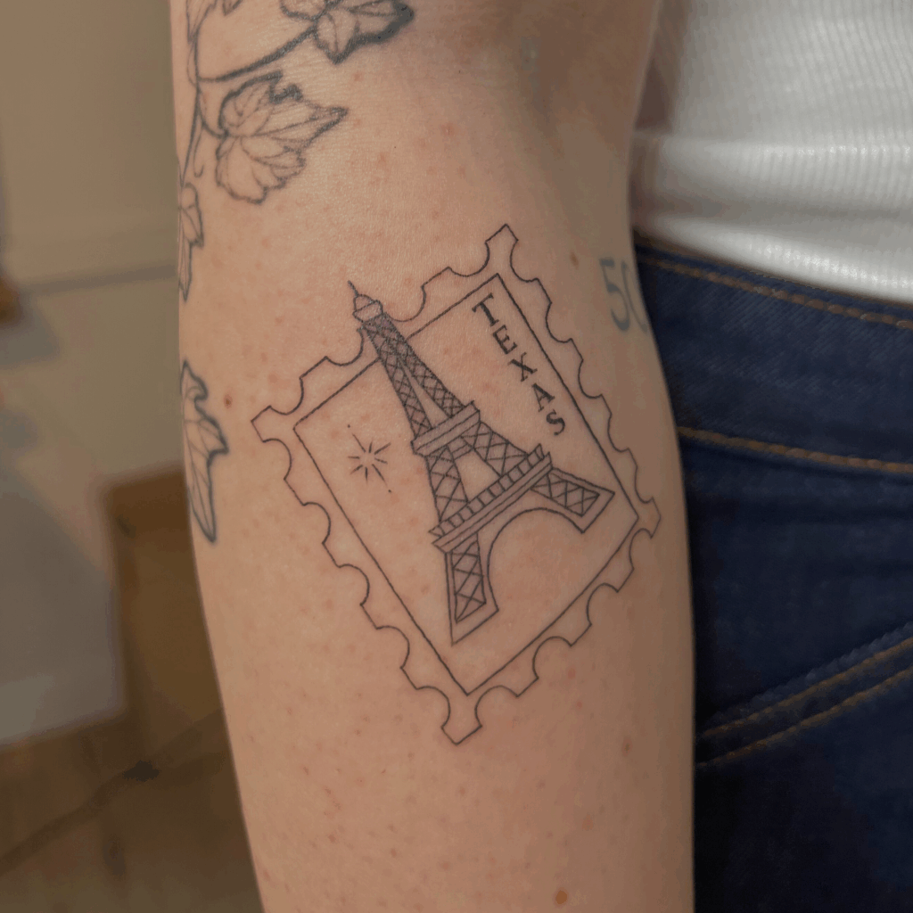 tatuaż texas znaczek pocztowy